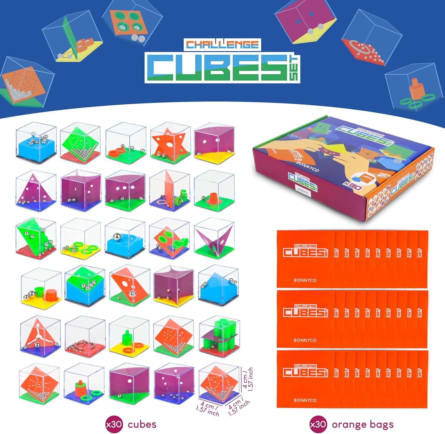Brain Teaser Puzzles Cubes Pac - Party Favor Bag reseña y precio