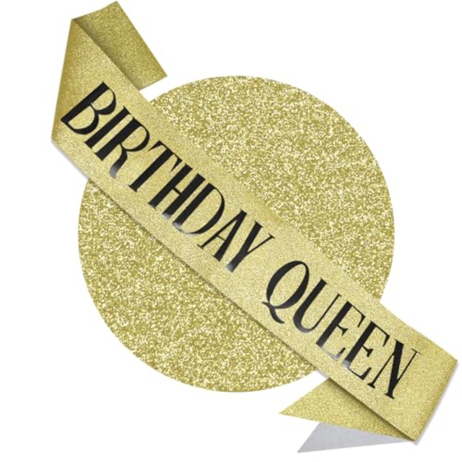Birthday Queen Sash Glitter Go - Birthday Sash Glitter reseña y precio