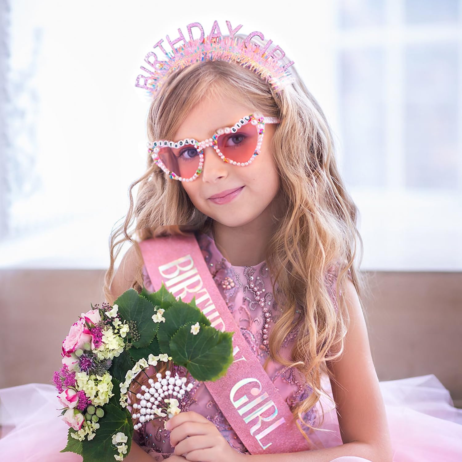Birthday Girl Headband Sash Su - Birthday Sash Glitter reseña y precio