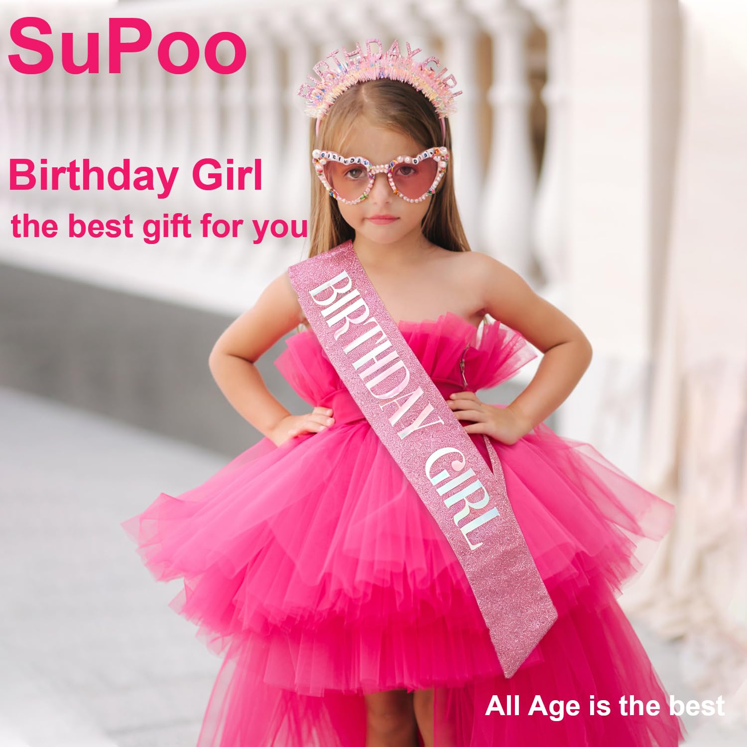Birthday Girl Headband Sash Su - Birthday Sash Glitter reseña y precio
