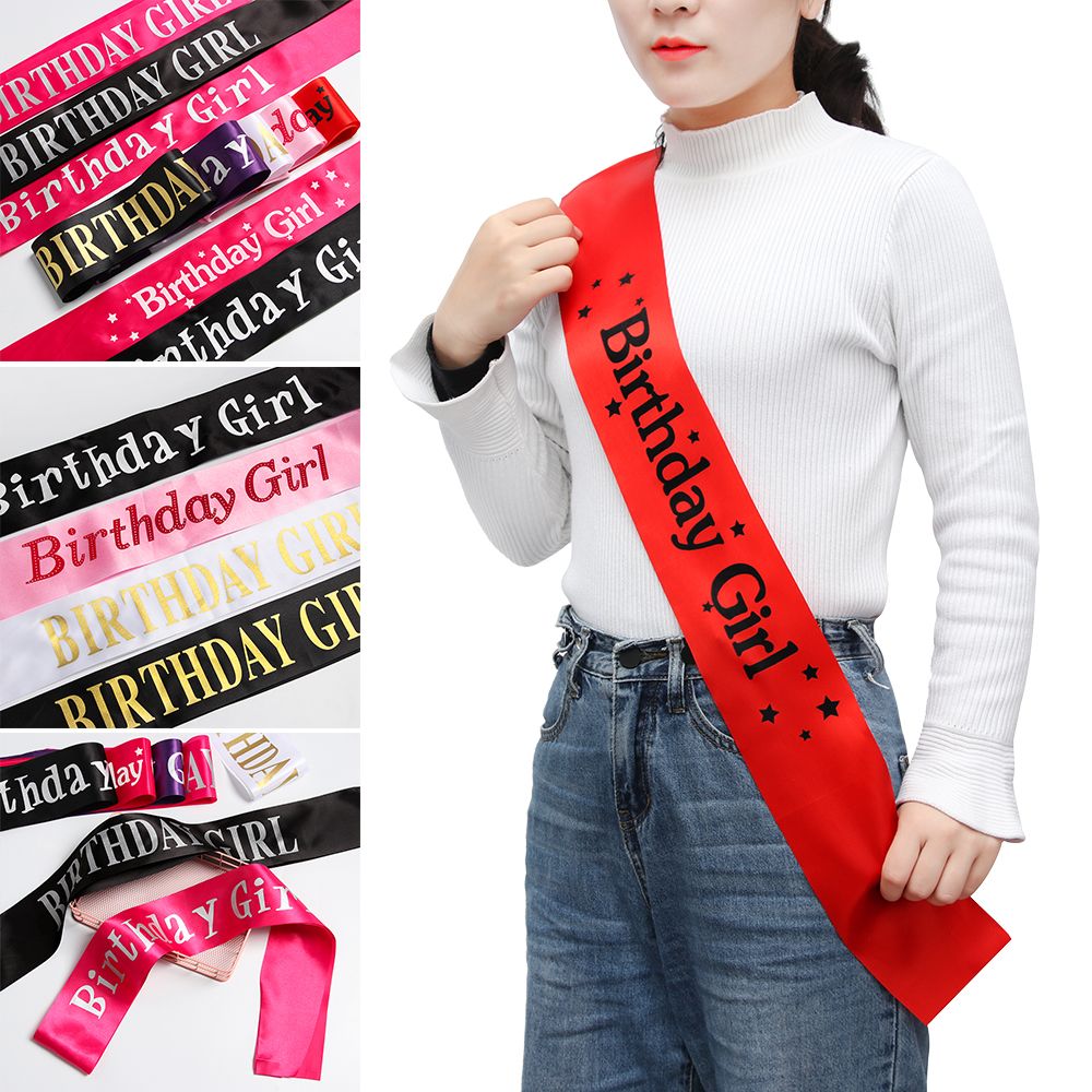 Birthday Girl Glitter Satin Sa - Birthday Sash Glitter reseña y precio