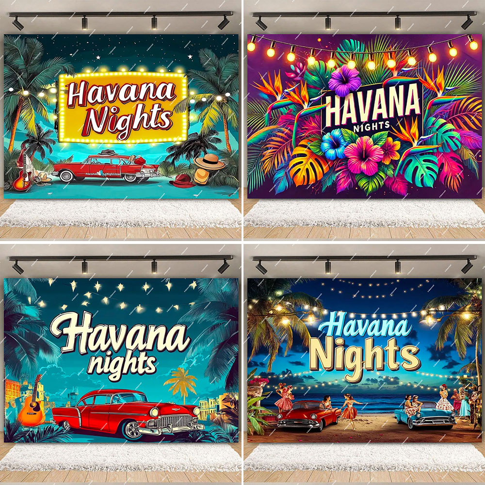 Havana Nights Backdrop Birthda - Dessert Table Backdrop reseña y precio