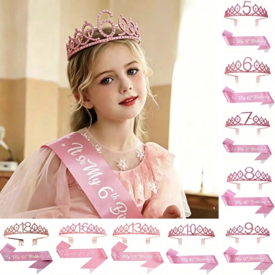 Glitter Birthday Crown Sash Wo - Birthday Sash Glitter reseña y precio