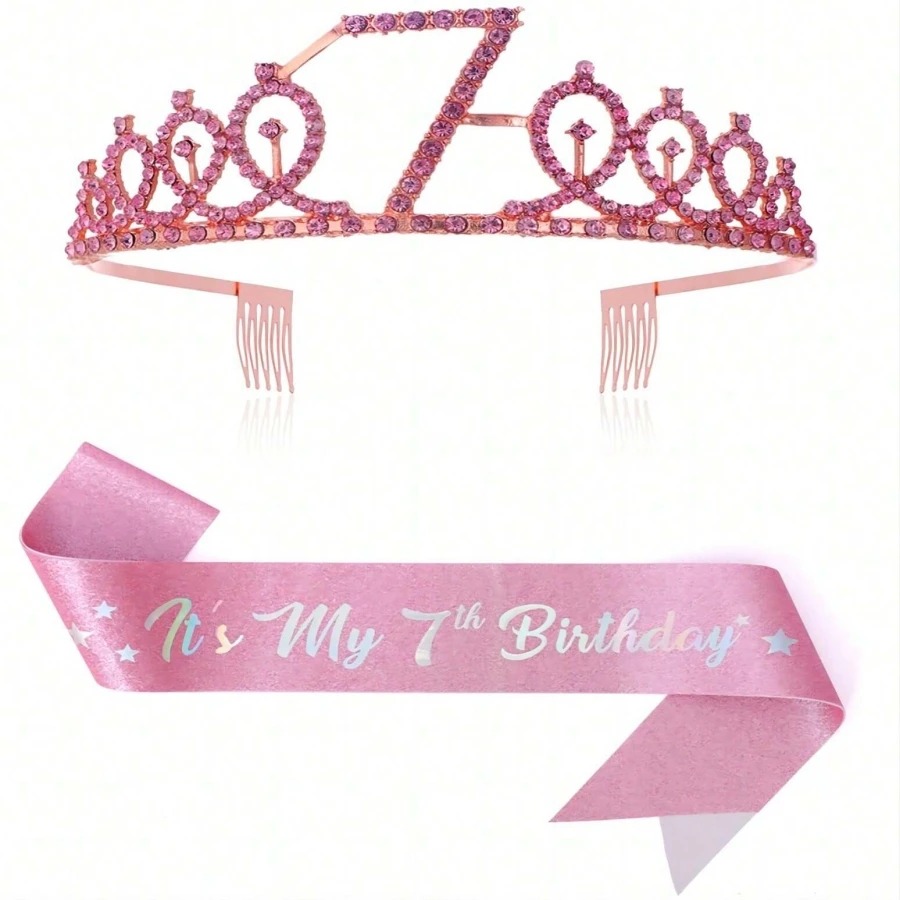 Glitter Birthday Crown Sash Wo - Birthday Sash Glitter reseña y precio