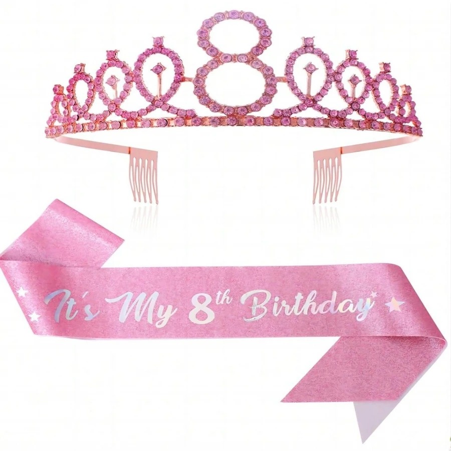 Glitter Birthday Crown Sash Wo - Birthday Sash Glitter reseña y precio