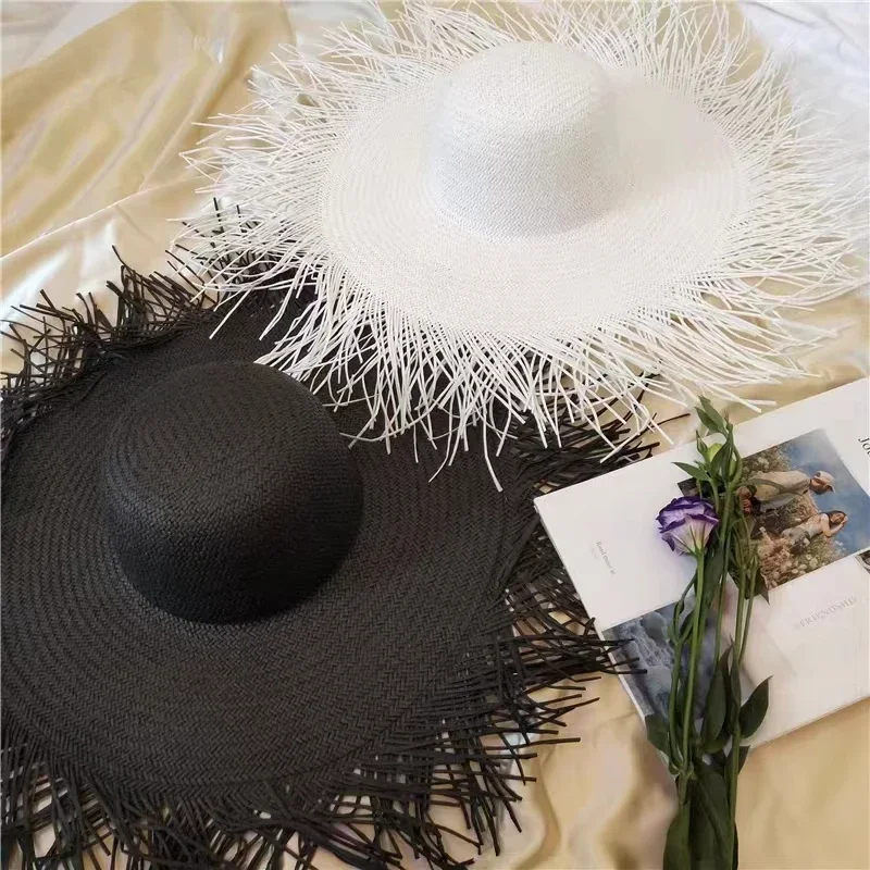 New Summer Wide-brimmed Solid  - Paper Straw Color reseña y precio