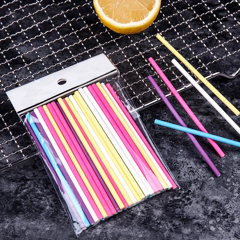 100Pcs/Lot Paper Lollipop Stic - Paper Straw Color reseña y precio
