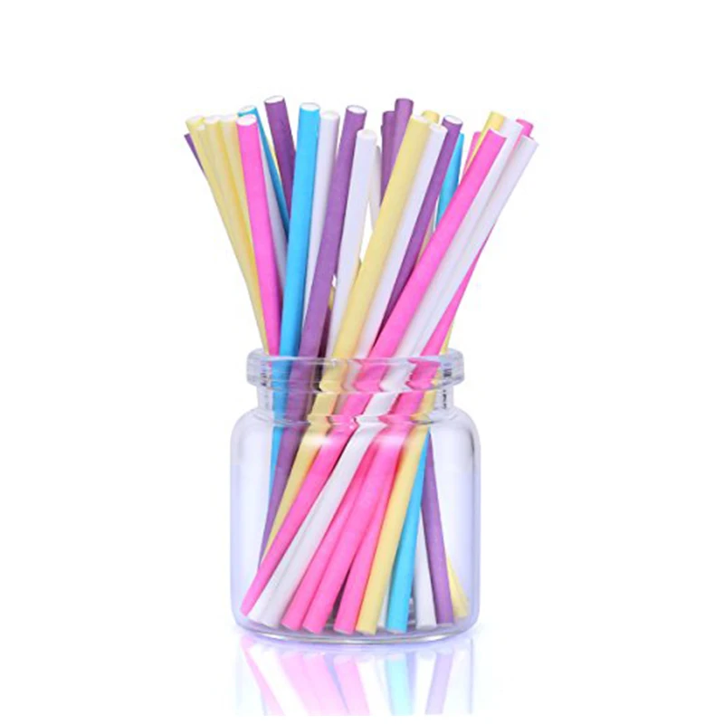 100Pcs/Lot Paper Lollipop Stic - Paper Straw Color reseña y precio