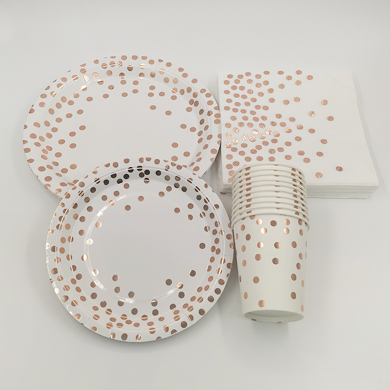 Rose Gold Party Tableware Kit  - Paper Straw Color reseña y precio