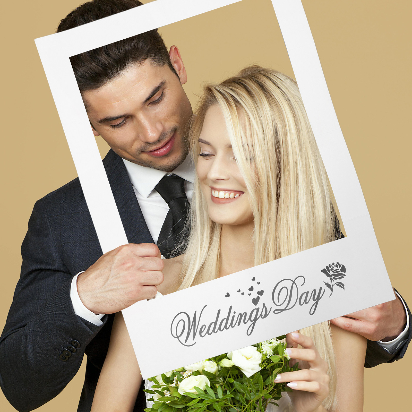 Simple Fashion White Paper Pho - Photo Booth Frame reseña y precio