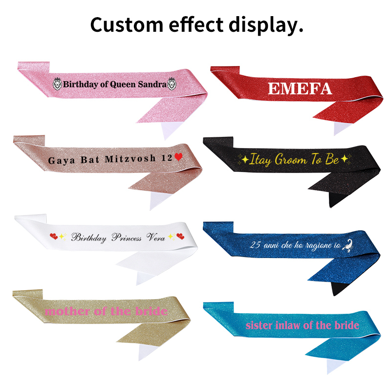 Diy Custom Glitter Satin Sash  - Birthday Sash Glitter reseña y precio
