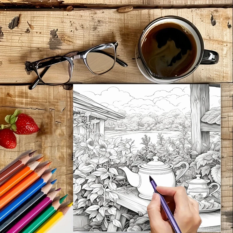 Tea In The Gardens Coloring Bo - Supply Event reseña y precio