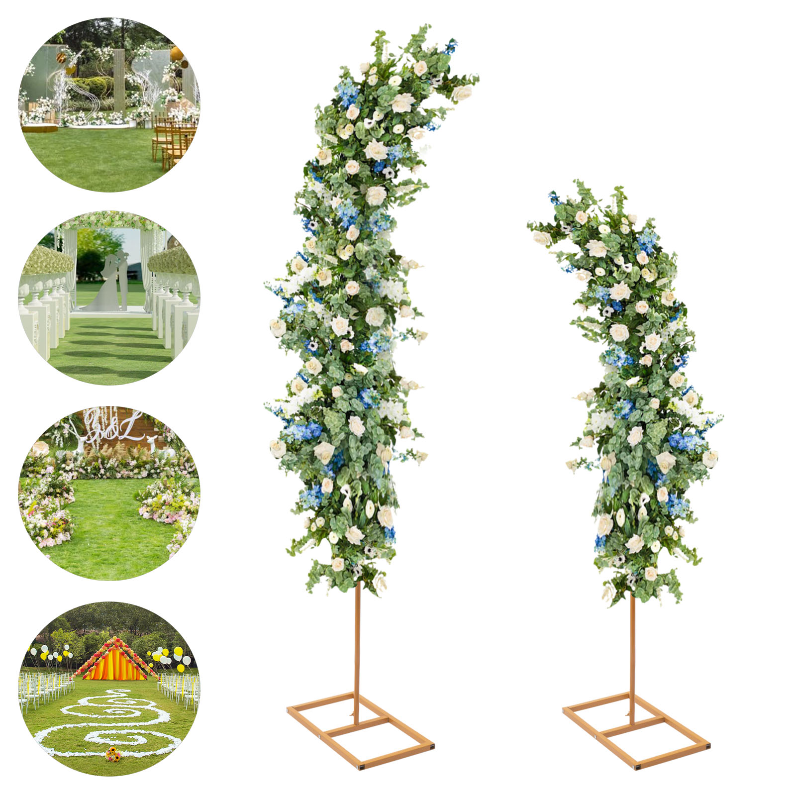 Set of 2 | Gold Metal Curved T - Photo Booth Frame reseña y precio