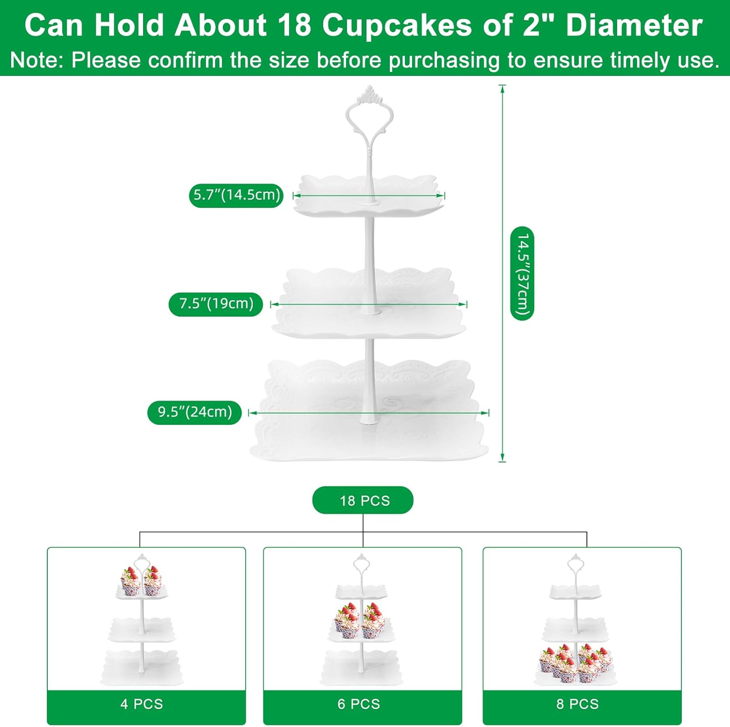 3 Tier Cupcake Stand, Plastic  - Cupcake Stand Tier reseña y precio