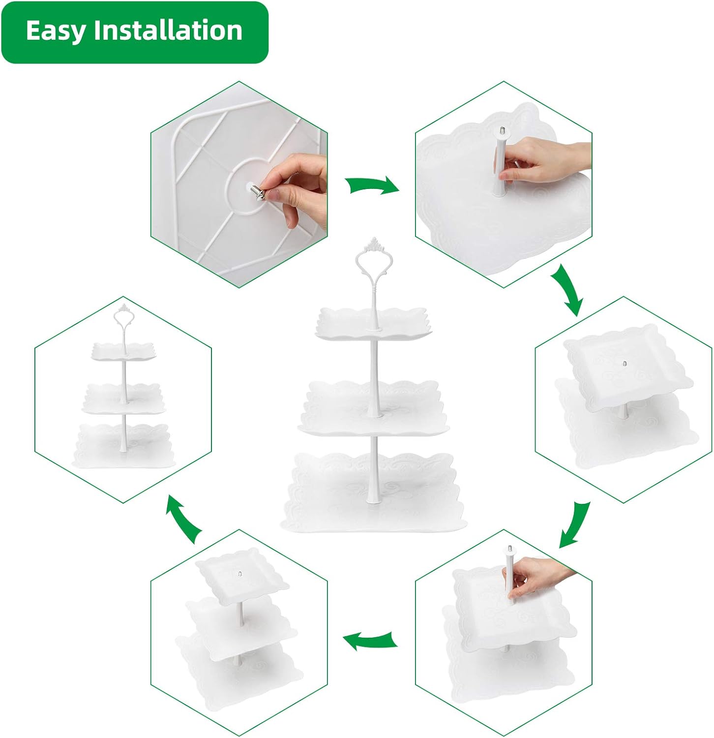 3 Tier Cupcake Stand, Plastic  - Cupcake Stand Tier reseña y precio