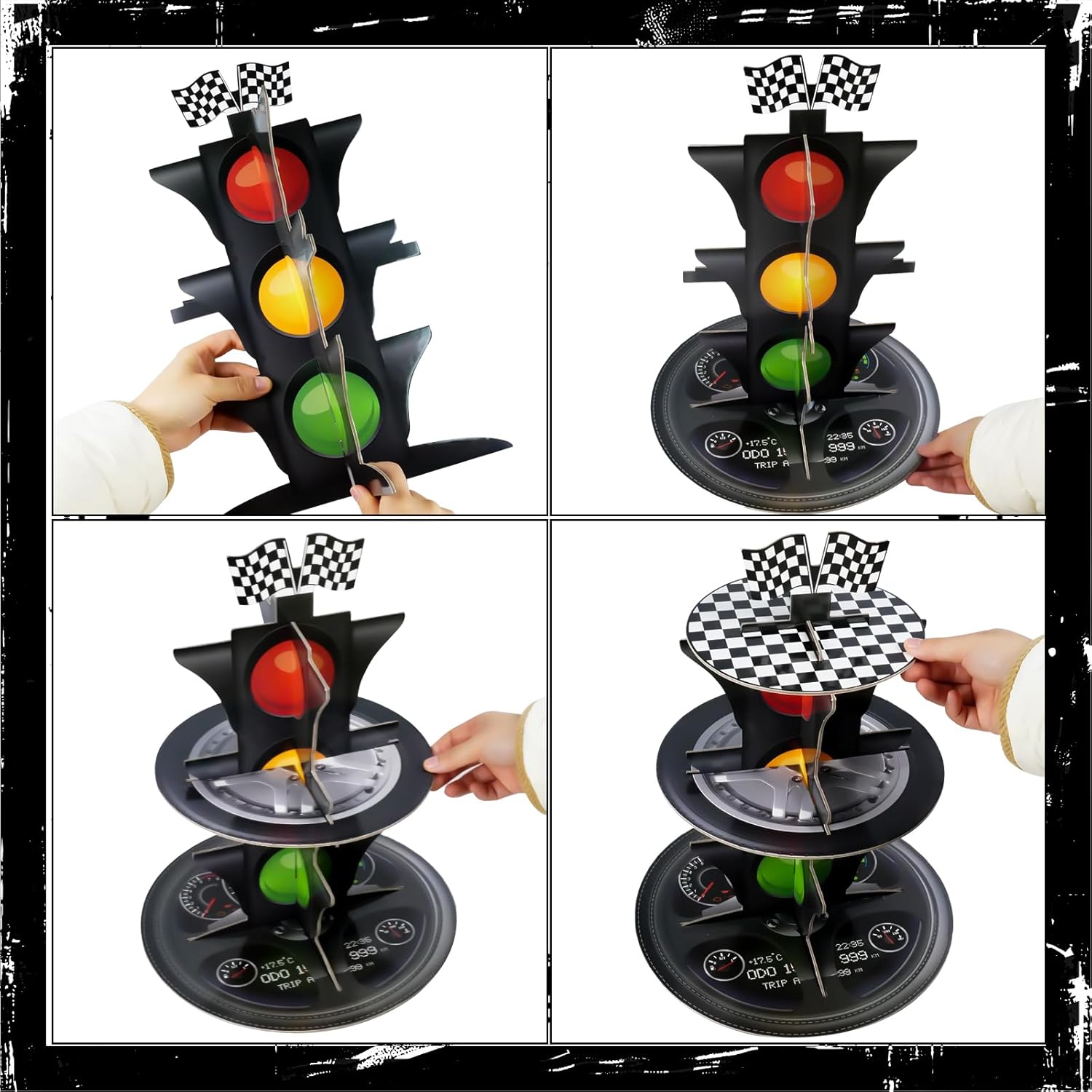 3-Tier Race Car Cupcake Stand, - Cupcake Stand Tier reseña y precio