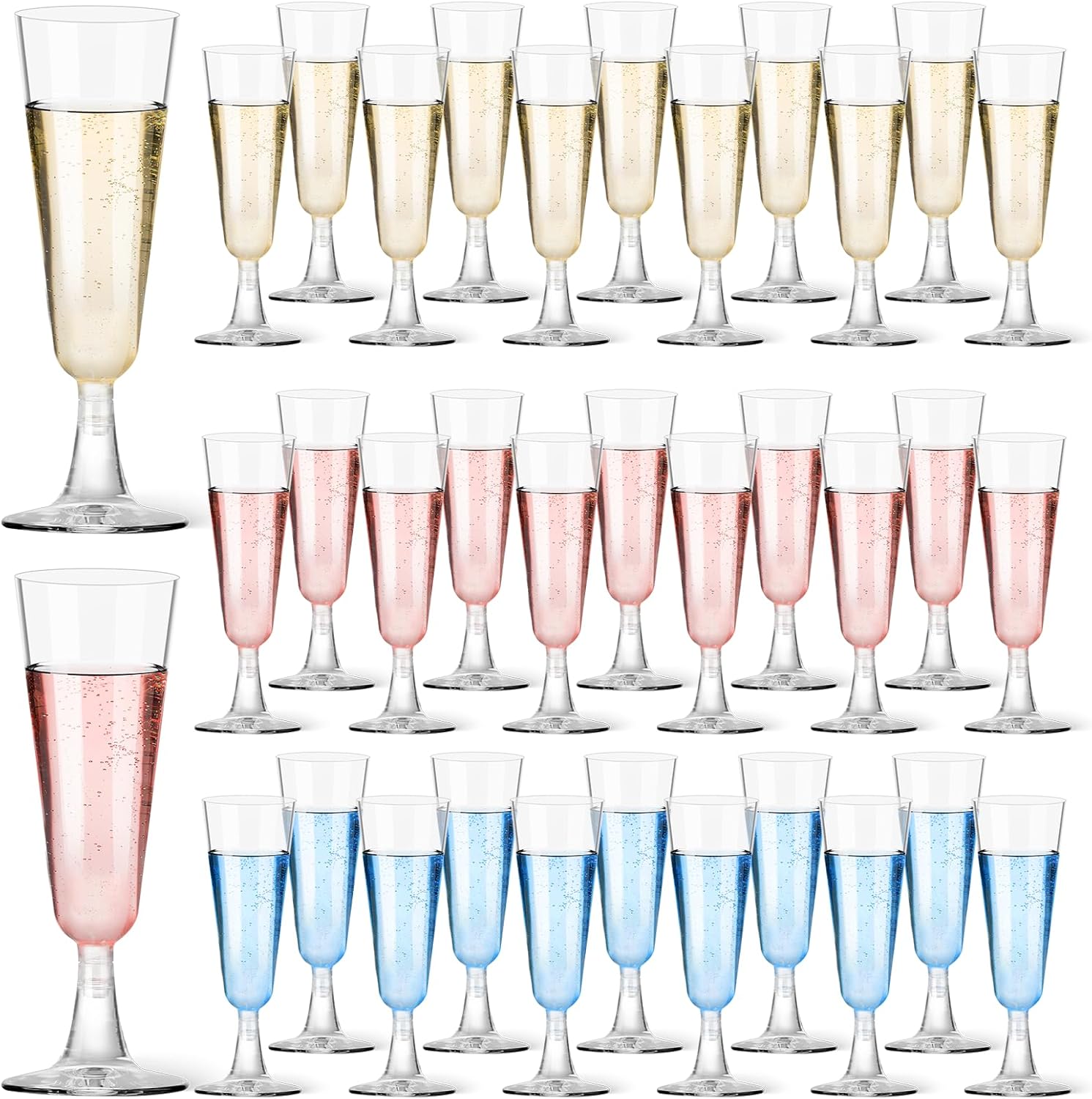 Plastic Champagne Flutes 40 Pa - Eve Party reseña y precio