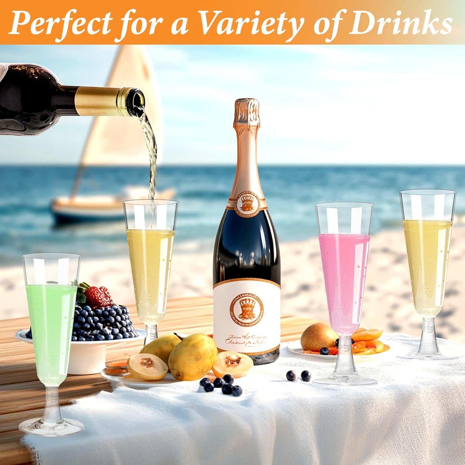 Plastic Champagne Flutes 40 Pa - Eve Party reseña y precio